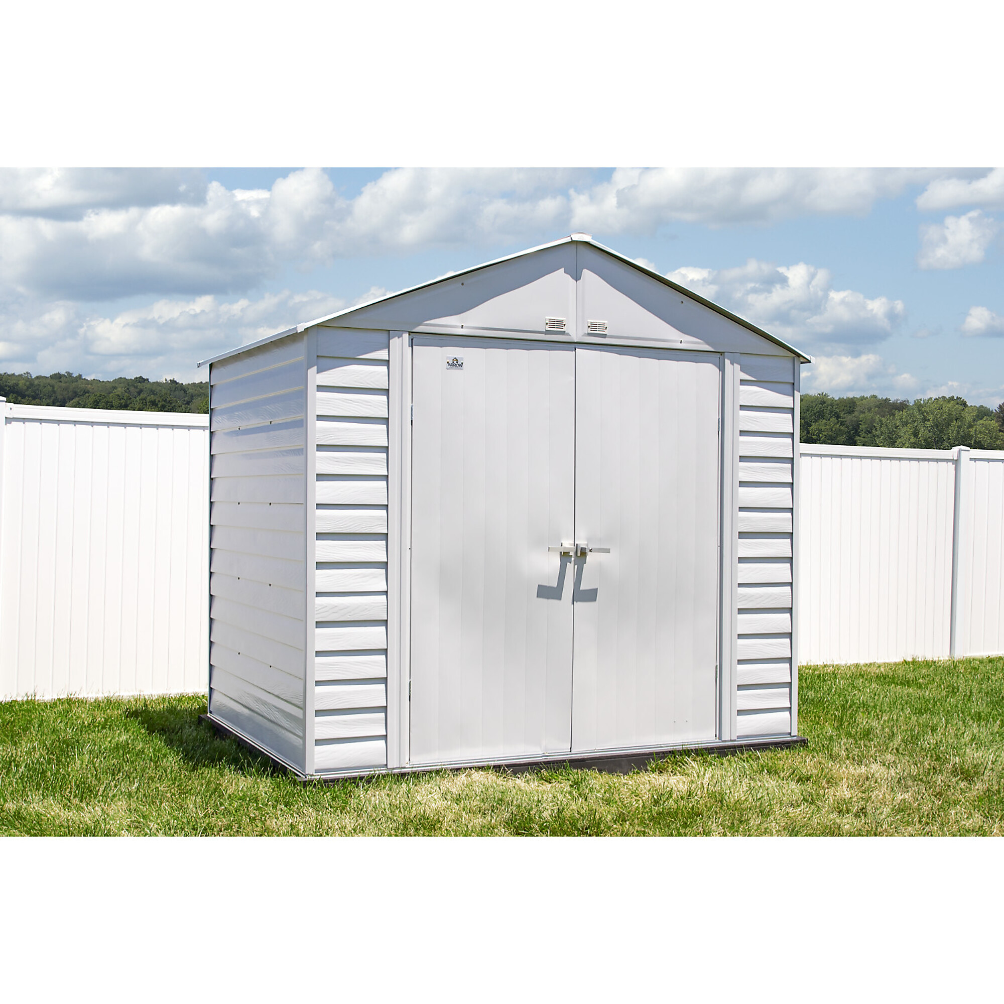 Arrow Storage Products, Select Steel Shed 8x6 Flute Grey SCG86FG, Length 6 ft, Width 8 ft, Model# SCG86FG